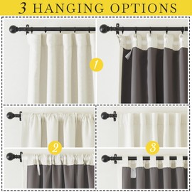 NICETOWN Faux Linen Thermal 100% Blackout Curtains for Living Room 96 inches Long, Rod Pocket/Back Tab/Hook Belt Room Darkening Noise Canceling Window Drapes for Bedroom, Natural, W50 x L96, 1 Panel