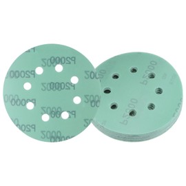Kozelo 15pcs Green Film Sanding Discs - [5 Inch 2000 Grits 8 Hole ] Round Aluminum Oxide Hook & Loop Wet Dry Sander Pads for Wood Metal Polishing Use| Zirconium Corundum Sandpaper