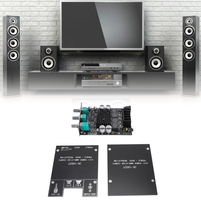 2x100W Stereo Amplifier Board TPA3116D2 DC12-24V HIFI Power Amplifier with
