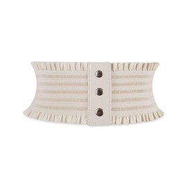 LumiSyne Women Lace-Up Corset Belt Wide Elastic Waist Belt Snap Buckle Stretchy Waistband Cinch Belt For Dress Jumpsuit Coat