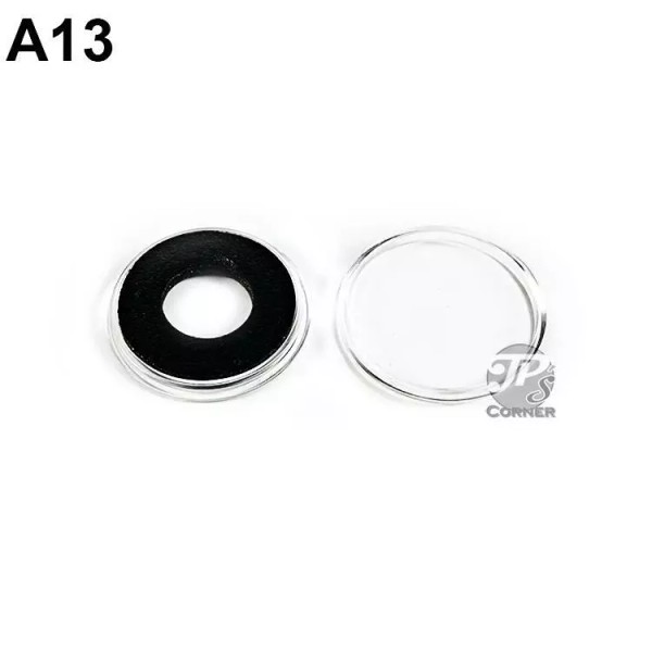 AirTite A13mm (.511") Coin Holder Capsules with Black Rings, Quantity