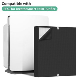 GoKBNY 2-Pack Fit50 Replacement Filter Compatible with FF50 for BreatheSmart Fit50 Purifier, 2×3-in-1 Filters + 2×Pre-Filters