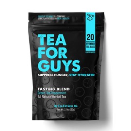 Tea For Guys: Fasting Tea – Strong Herbal Blend for Focus, Grit, and Control | – 20 Biodegradable Tea Bags