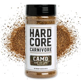 Hardcore Carnivore Camo - Wild Game and Lamb Seasoning (10.5 oz Shaker) Bold Texas-Made Spice Blend for Venison, Elk, Duck, Lamb and More