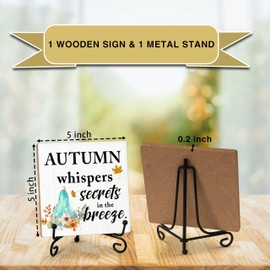 Thanksgiving Signs, Autumn Breeze Pumpkin Signs, Fall Decorations For Home, Fall Tiered Tray Decor, Thanksgiving Decorations For Table, Rustic Autumn Shelf Decor, Wood Plaque Sign With Stand (HH07)