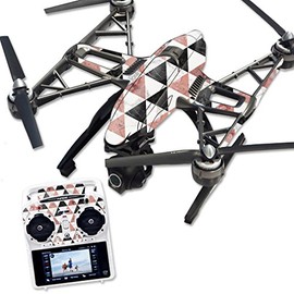 MightySkins Skin Compatible with Yuneec Q500 & Q500+ Quadcopter Drone wrap Cover Sticker Skins Marble Pyramids
