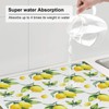 Yellow Lemon Green Leaves Dish Drying Mat For Kitchen Counter