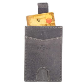Pride and Soul Unisex - Adult Credit Card Holder with RFID Film, Women and Men Card Holder Made of Genuine Leather, EC Cards Leather Case, Leather Travel Accessories Wallet, Grey, 11 x 7 0 x 1 0 cm