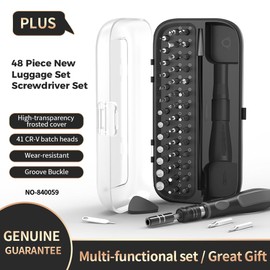 JWDREAMWAY Handle Screwdriver Set (48 in 1), Portable Screwdriver Set with 48 Multifunctional bits, Aluminum Case,Gift for him,birthday gift for men,gift for father