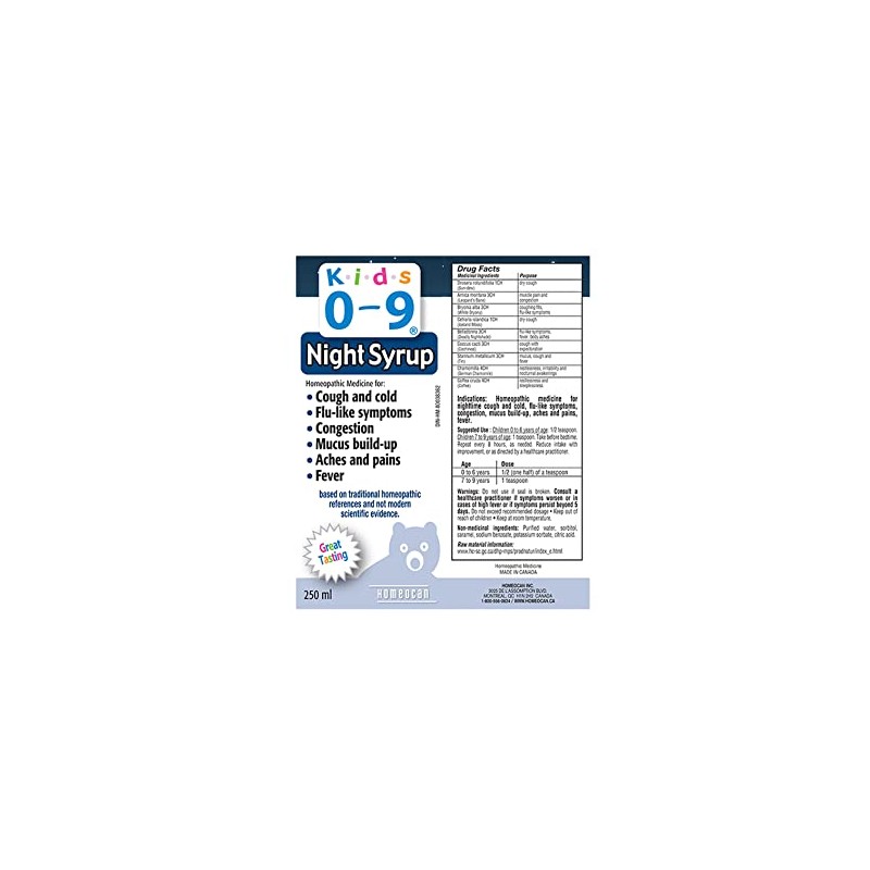 Kids 0-9 HOMEOCAN | Night Syrup 250 ml | Kids