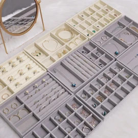 Velvet Jewelry Display Tray – Velvet Jewelry Box Display Tray Drawer Storage Jewellery Holder For Ri, Storage Organizer