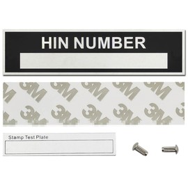 HIN Number Plate for Boat, Hull Identification Number Tags Replacement, Blank HIN Plates for Boats, Aluminum Hull ID Plates for Shipment, Vin Number Plates for Boats, Boat Hull Number Tags