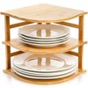 Goaste 3-Tier Bamboo Corner Shelf, Kitchen Countertop Storage Organizer, Cabinet