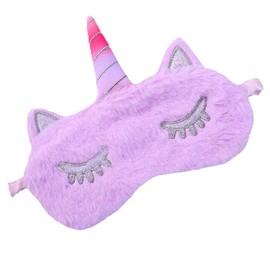 Forlady unicorn sleeping mask, plush cartoon mask for children and adults - Unicorn purple