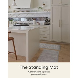 House of Noa Nama Standing Mat – Anti-Fatigue Cushioned Kitchen Mats for Floor | Ergonomic Bounce-Back Foam Kitchen Mats | Anti-Fatigue Mats for Kitchen & Standing | Aspen Dove | 22"x54"