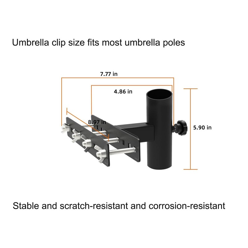 Generic Adjustable Patio Umbrella Stand, Black, Durable Metal Umbrella Holder