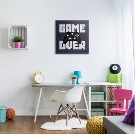 Stupell Industries Game Over Blue Controller Phrase Canvas Wall Art, Design by Susan Ball