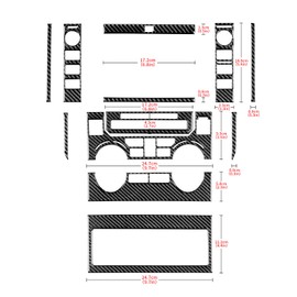JUPIZEUS Carbon Fiber, Compatible with Toyota, Center Control Navigation Screen Panel Sticker for Toyota Tundra 2014 2015 2016 2017 2018 2019 (Type B - 2knobs, Black)