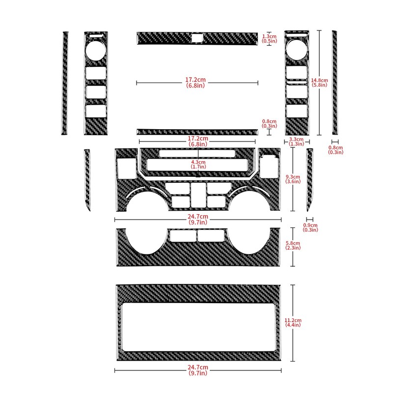 JUPIZEUS Carbon Fiber, Compatible with Toyota, Center Control Navigation Screen