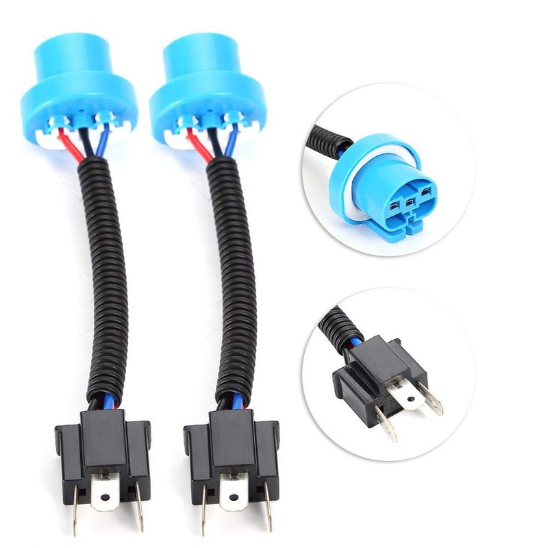 KIMISS Headlight Cable Adapter, 2 Pieces 9007 Male to H4