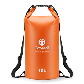 Goosehill Waterproof Dry Bag 5L 10L 20L, Durable Plato 500D PVC Material, Floating Roll Top Waterproof Bag for Paddle Board Kayaking Canoe Swimming Fishing Camping, 2 Straps