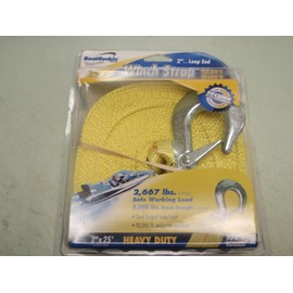 BOATBUCKLE BOAT TRAILER WINCH STRAP HEAVY DUTY 279 F14211 2" WEBBING 25FT LOOP END BOATING