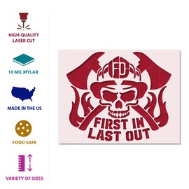 Firefighter Stencil - Reusable & Durable Maltese Cross Fire Department (11"H x 12.7"W)