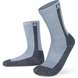 normani 2 Paar Merino Wander- und Arbeitssocken Extrem Stabil für Outdoor Aktivitäten Farbe Blau/Grau Größe 43-46
