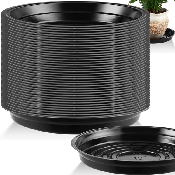 UltraOutlet 20 Pack 10 Inch Plant Saucer, Black Plant Saucers