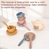 YOFOTHS Kids Silicone Tea Party Set, Pretend Play Tea Set