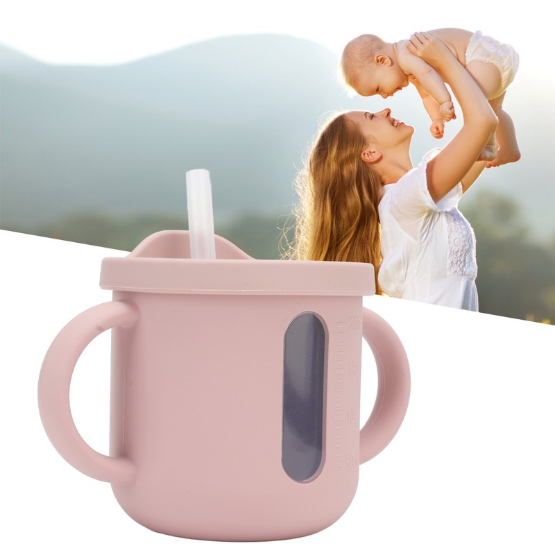 Silicone Sippy Cups Double Handles Lightweight Toddler Training Cup with
