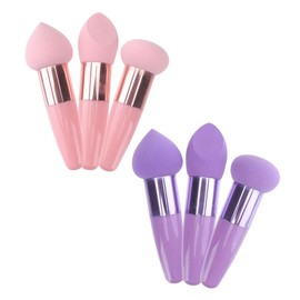 DOITOOL Sets Triangular Mini Makeup Sponge Wedges Wet Dry Makeup Set Comfortable to Hold Handle for Foundation Concealer Blush