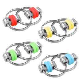 16 Pieces Flippy Chain Fidget, Anxiety Relief Key Chain, Bike Chain Fidget, Stress Relief Finger for Adults, Anxiety Relief