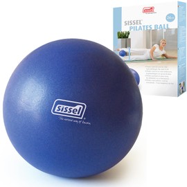 Sissel® Pilates Soft Ball blau | 26 cm | PVC phtalatfrei & latexfrei | Für Tiefenentspannung & Muskulatur-Kräftigung | 155 kg Belastbarkeit | Inklusive Übungsanleitung