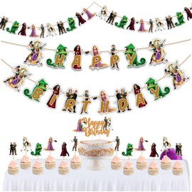 Rapunzl Theme Birthday Party Supplies | Enchanted Princess Decorations for Kids Fairy Tale Parties & Magical Royal Celebrations