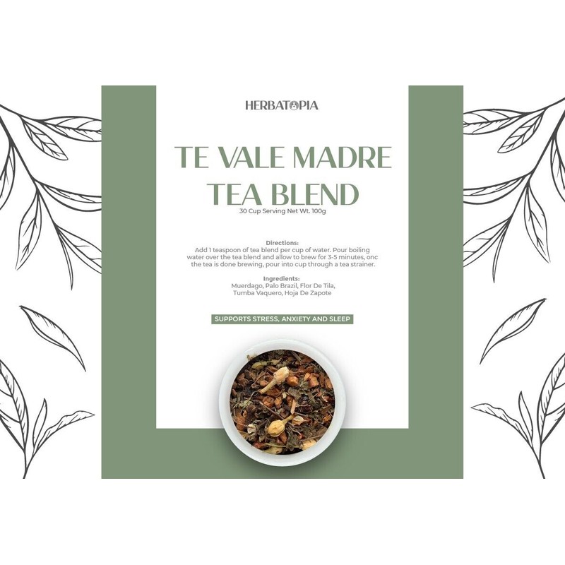 HERBATOPIA TE VALE MADRE HERBATOPIA TEA BLEND 100G ANSIEDAD, INSOMNIO,