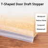 T-Shaped Door Draft Stopper，Transparent Weather Stripping Door Seal Strip，Self-Adhesive Draft