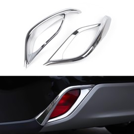 x xotic tech Rear Bumper Fog Light Lamp Cover Trim Compatible with Toyota Highlander 2020 2021 2022 2023 2024 2025 Chrome Silver ABS Car Decoration Exterior Accessories, 2Pcs/Set