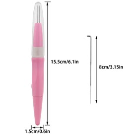 Needle Felting Pen MTQY Pink Pen Style Needle Felting Tool with 3PCS Needles Acupuncture Pen Wool Felt Poke Embroidery Punch Needle Wool Felting Needle Tool
