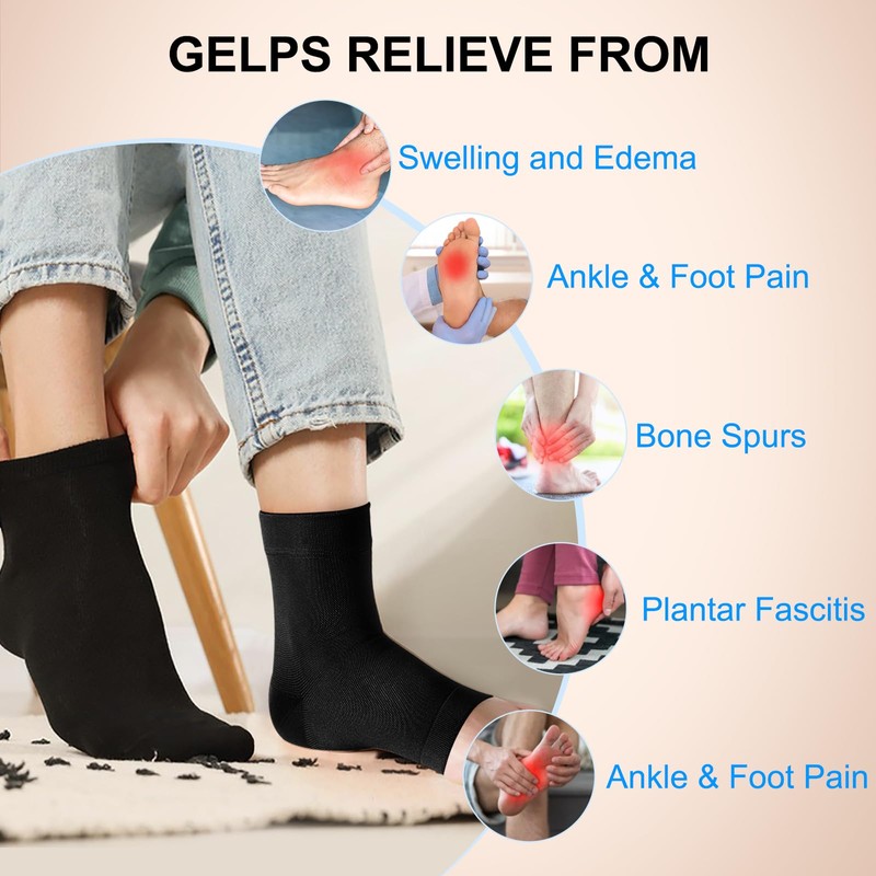 MENG YU QIAN XUN Ankle Compression Sleeves(Pair), Open Toe Socks