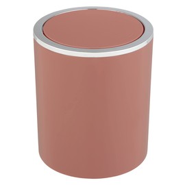 WENKO Inca Cosmetic Bin, 2 Litre Capacity, Waste Bin for Guest Toilet, Bathroom Bin with Swing Lid, Small Plastic Waste Bin, BPA-Free, Diameter 14 x 16.8 cm, Antique Pink