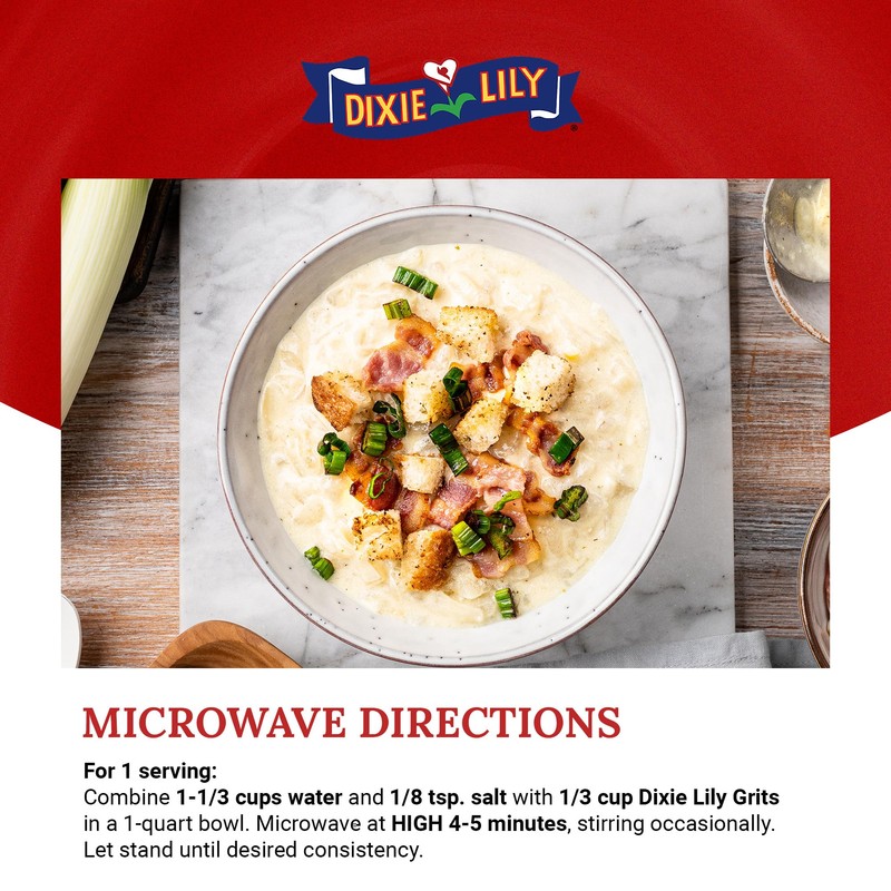 Dixie Lily White Corn Grits - Enriched With Iron, Niacin,