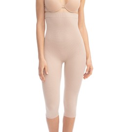 Farmacell 123 (Skin, S/M) Women's high-Waisted Anti-Cellulite micromassage Capri Leggings