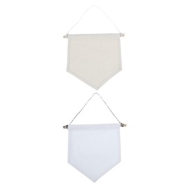 Gadpiparty 2pcs Blank Canvas Lapel Pin Display Banner Hanging Brooch Flag for Collectible Badges Versatile Wall Decor for Home and Office for Slogans Stickers and Postcards