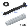 10 Heavy-Duty Hex Head Screws with Expansion Plugs and Washers,TV
