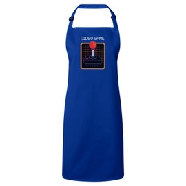 fabulous Premium Kitchen Apron Video Game Controller Synthwave Joystick Video Games Retro Gaming Classic Arcade, blue