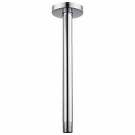 Voolan Shower Arm with Flange, Ceiling Mounted Fixed Shower Pipe, Bathroom Straight Rain Shower Replacement Arm, Universal Connection 1/2 NPT (12 Inch, Chrome)