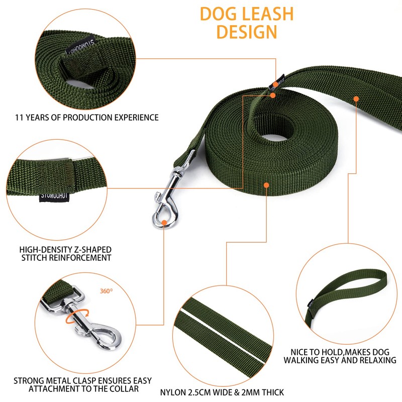 Siumouhoi Strong Durable Nylon Dog Training Leash, 1 Inch Wide