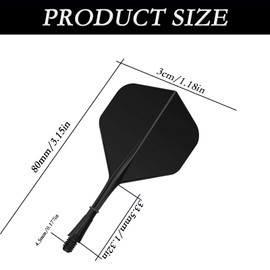 Scinzene Pack of 9 Dart Flights with Shaft, 75 mm Dart Accessories, Dart Flight, K Flex Flights, Target K Flex, Dart Shafts, Kflex Dart Flights