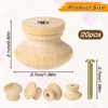 Mozeat Lens 20 Pcs 1.1 Inch Round Wood Cabinet Knobs